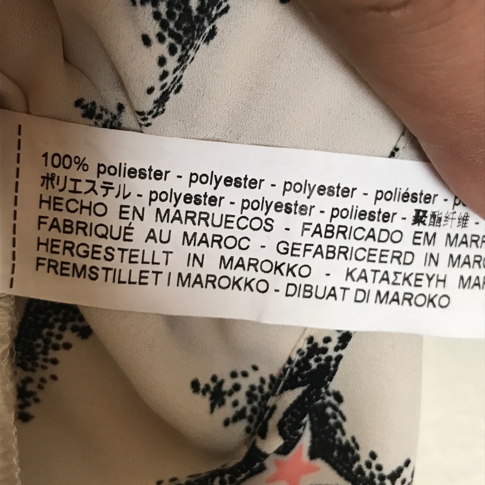 Zara Basic- White Button Up Black Star Blouse - image 5